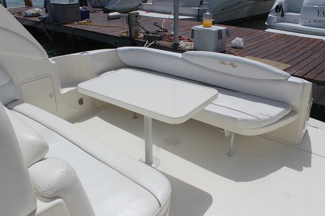 2-hour Private Sunset Cruise on a luxury yacht in Cancun Bay 25P18 - Included comforts: water, soda, Bluetooth music, and a cooler