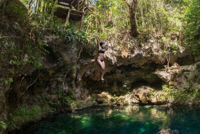 Admission Ticket to Cenotes Zapote EcoPark - Cenotes Zapote activities: zip lines, bikes, and jump platforms