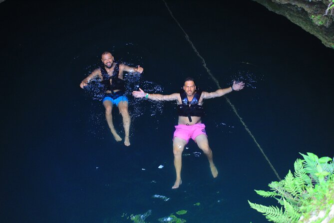 ATV and Zipline and Cenote Adventure with food included in Cancun - Cenote swim: cooling down in refreshing crystalline water