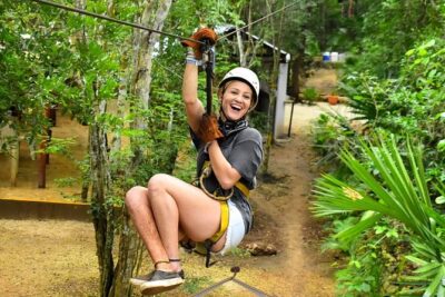 ATV, Ziplines and Cenote swim experience from Cancun or Riviera Maya - Zip line circuit over the trees and hanging bridges