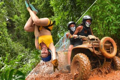 ATV, Ziplining & Cenote Tour, Transportation & Tequila Tasting - Ziplining canopy circuit: 5 lines, 3 bridges, and real body limits