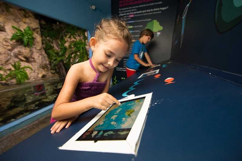 Cancún: Interactive Aquarium Admission - Axolotl exhibit and the iPad zone: learning when you need a breather