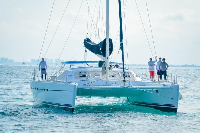 Catamaran to Isla Mujeres – Kids Go Free! (Only Pay Dock Fee) - Cruising Toward Playa Norte: Music, Drinks, and the Beach Countdown