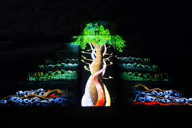 Chichen Itza Night Show + Cenote + Valladolid - Noches de Kukulkán: the sound-and-light show at night