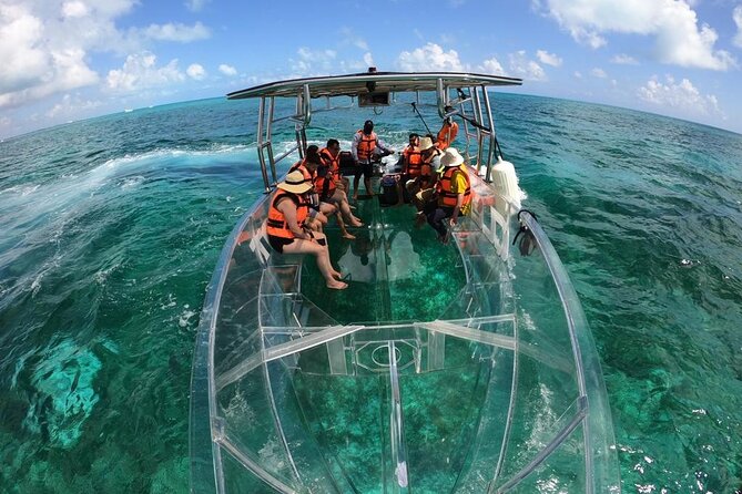 Crystal Boat Tour to Isla Mujeres and Reefs - From Marina Bartolomé to a reef you can actually see