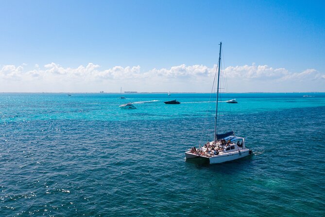 Deluxe Catamaran to Isla Mujeres with Open Bar from Cancun - On the boat: open bar, snorkeling gear, and onboard extras