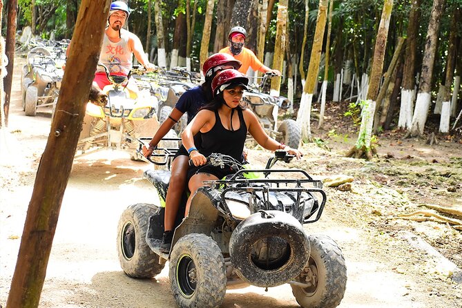 Experience ATV (shared) Ziplines & Cenote with Lunch from Cancún - ATV Ride Through Cobblestones and Obstacles
