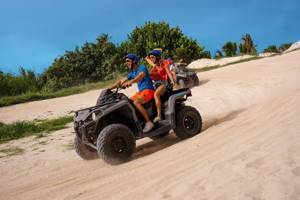 From Cancún: ATV Jungle Trail Adventure and Beach Club - From Cancún transfer to Maroma relaxation: how the day flows
