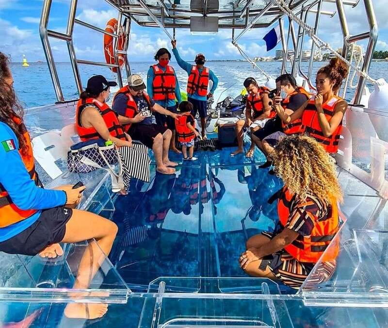 From Cancun: Glass Boat Sightseeing Trip - Nichupte Lagoon: Birds and Crocodile Country, Close Up