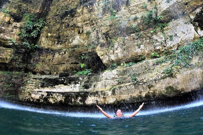 Full-Day Tour Chichen Itza, Valladolid and Cenote open bar in bus - Cenote Maya Park swim: meteorite-fed water and photo time