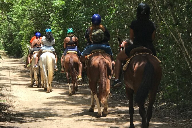 Horseback, ATV´s, Ziplines, Cenote, Hanging bridge Lunch and Round Trip Included - Horseback riding: peaceful jungle time, with weight limits