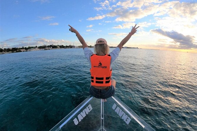 Live Cancun from our Transparent Boat - Nichupte Lagoon: the wildlife-first start