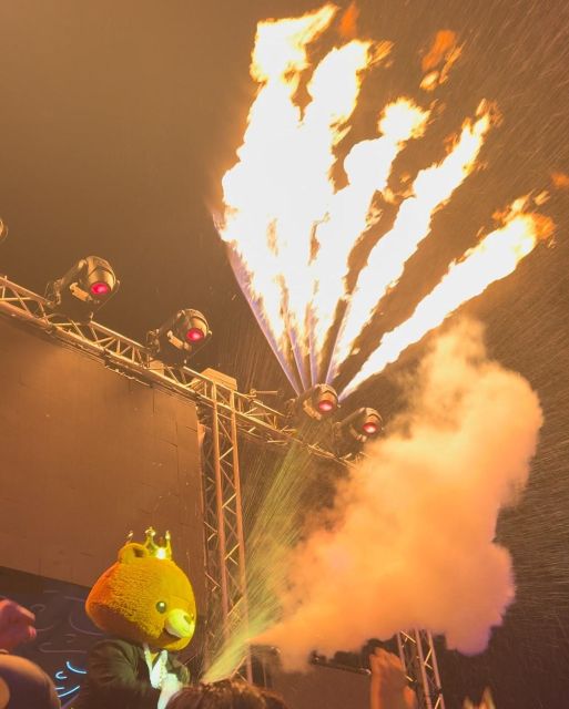 Neon Glow night Beach Party Regular - Showtime Moments: Fire, Pyrotechnics, Dancers, and Champagne Showers