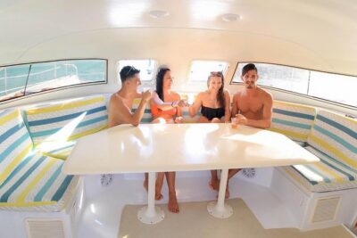 Private Catamaran from Cancun to Isla Mujeres | For up to 25 ppl - Stop 1: Museo Subacuatico de Arte snorkeling at Manchones reef