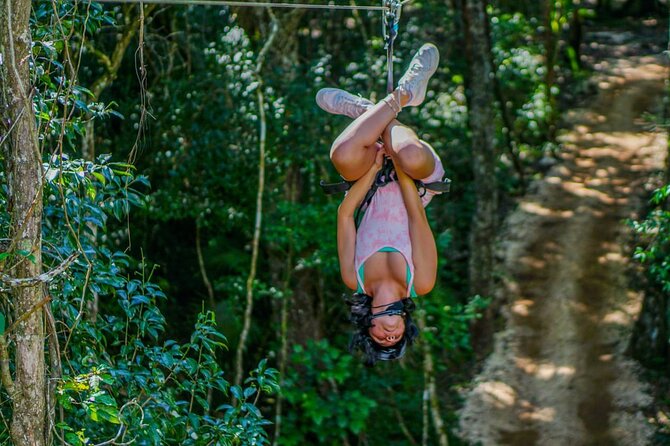 Shared ATV's and Zip Lines and Swimming in a Real Cenote. - Zip lines and hanging bridges circuit: what to expect in 40 minutes
