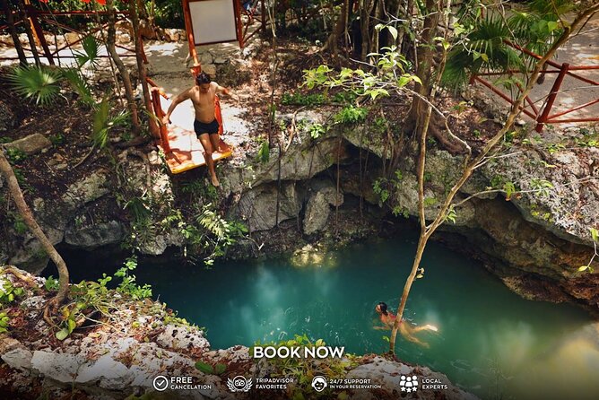 Small Group 3 Waterfall Cenotes Experience - Cenote Verde Lucero: Your first swim stop and how to enjoy it