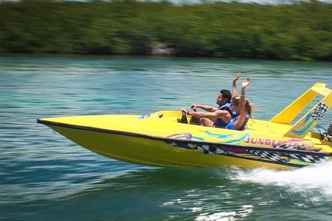 Speedboat jungle tour and snorkel - Speedboat jungle cruising through Cancun’s ocean and lagoon
